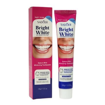 PASTA DE DIENTES, PASTA DENTAL BLANQUEADORA CON MENTA SAKURA ELIMINACION PROFUNDA DE MANCHAS SADOER 100G