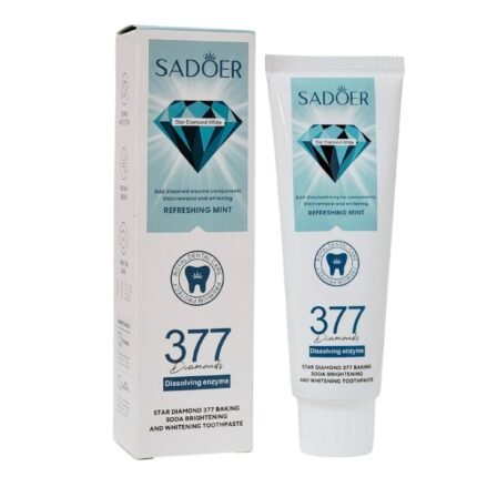 PASTA DE DIENTES, PASTA DENTAL BLANQUEADORA E ILUMINADORA CON BICARBONATO DE SODIO Y DIAMANTE ILUMINADOR SADOER 100G