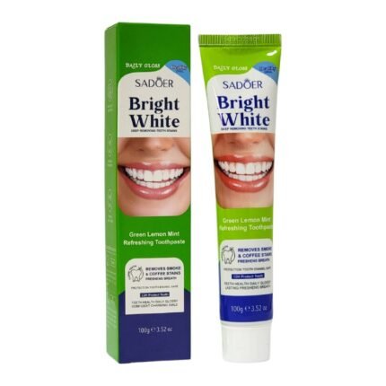 PASTA DE DIENTES, PASTA DENTAL REFRESCANTE DE MENTA LIMON VERDE QUE ELIMINAN MANCHAS PROFUNDAS SADOER 100G