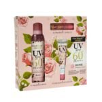 PROTECTOR SOLAR EN SET DE 3 PIEZAS DE EXTRACTO DE ROSA HIDRATANTE SPF60 KISS BEAUTY