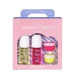 SET DE CUIDADO CORPORAL DE 4 PIEZAS, CREMA CORPORAL 30GX2, SPRAY PERFUMADO PARA EL CUERPO Y CABELLO 100MLX2 SOLO EN IBIZA