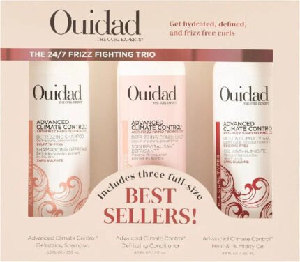 SET DE CUIDADO DE CABELLO ONDULADO RIZADO CON CONTROL DE CALOR Y HUMEDAD ANTIFRIZZ 250MLX3