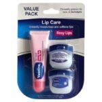 SET DE CUIDADO LABIAL VASELINA QUE HIDRATA Y SUAVIZA LOS LABIOS, BALSAMO LABIAL 11G, VASELINA LABIAL 10GX2