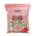 SET FACIAL DE VIAJE DE SUERO DE ROSA LIMPIADOR FACIAL 30ML, TONICO 25ML, CREMA 35ML, PROTECTOR SOLAR 30ML KISS BEAUTY