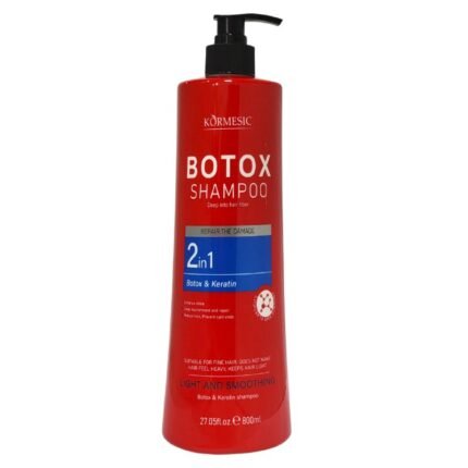 SHAMPOO PARA EL CABELLO 2 EN 1 DE BOTOX Y KERATINA QUE REPARA Y DA SUAVIDAD BRILLANTE SIN FRIZZ KORMESIC 800ML