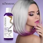 SHAMPOO PARA EL CABELLO PLATA MATIZADOR FIJADOR DE COLOR DURADERO SUAVIZANTE KORMESIC 300ML