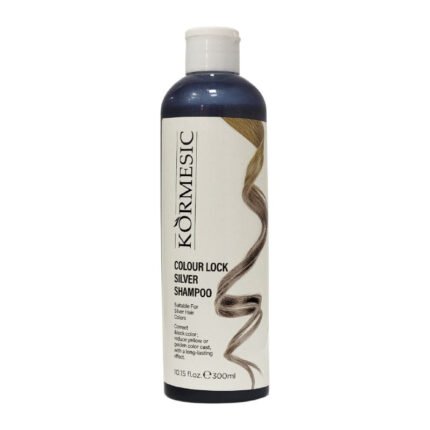SHAMPOO PARA EL CABELLO PLATA MATIZADOR FIJADOR DE COLOR DURADERO SUAVIZANTE KORMESIC 300ML