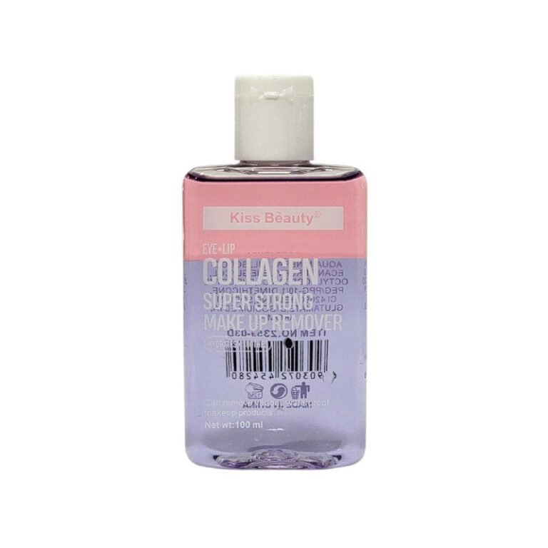 AGUA MICELAR DESMAQUILLANTE CON COLAGENO HIDRATANTE Y CALMANTE KISS BEAUTY 100ML