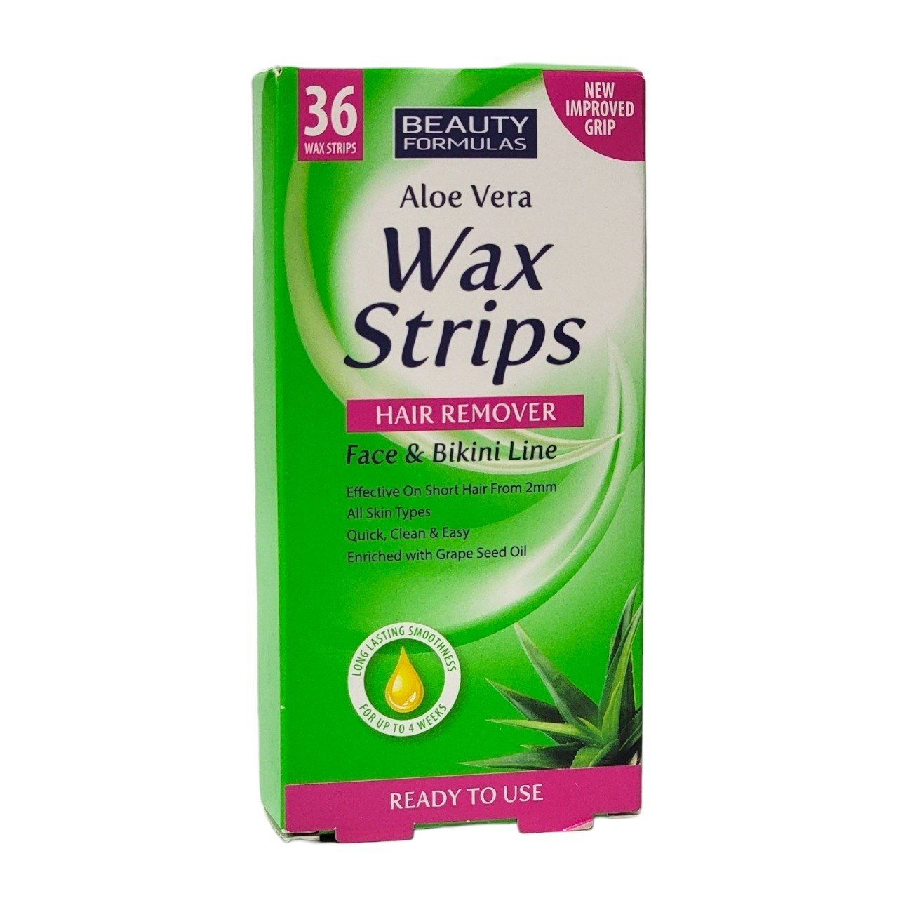 CERA PARA DEPILAR EN BANDAS CON ALOE VERA CONT. 36 UNIDADES BEAUTY FORMULAS CERA PARA DEPILAR EN BANDAS CON ALOE VERA CONT. 36 UNIDADES BEAUTY FORMULAS