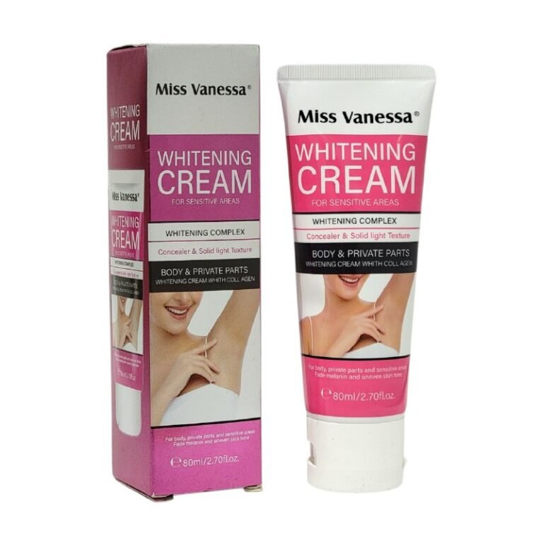 CREMA CORPORAL BLANQUEADORA PARA ZONAS SENSIBLES Y PARTES INTIMAS CON COLAGENO MISS VANESSA 80ML