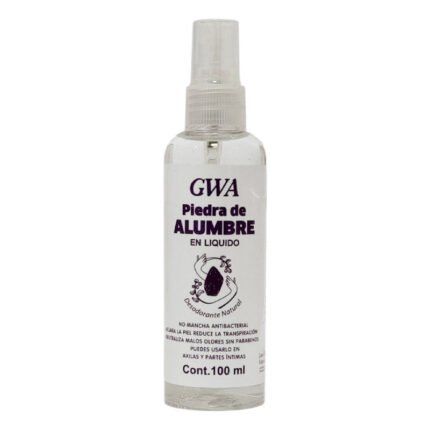 DESODORANTE DE PIEDRA DE ALUMBRE EN LIQUIDO NATURAL ANTIBACTERIAL ACLARANTE GWA 100ML