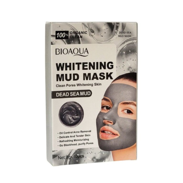 MASCARILLA FACIAL DE BARRO BLANQUEADORA, QUE ELIMINA PUNTOS NEGROS, ESPINILLAS Y BARROS DEJANDO LA PIEL LIMPIA Y SUAVE BIOAQUA 8GX10UND