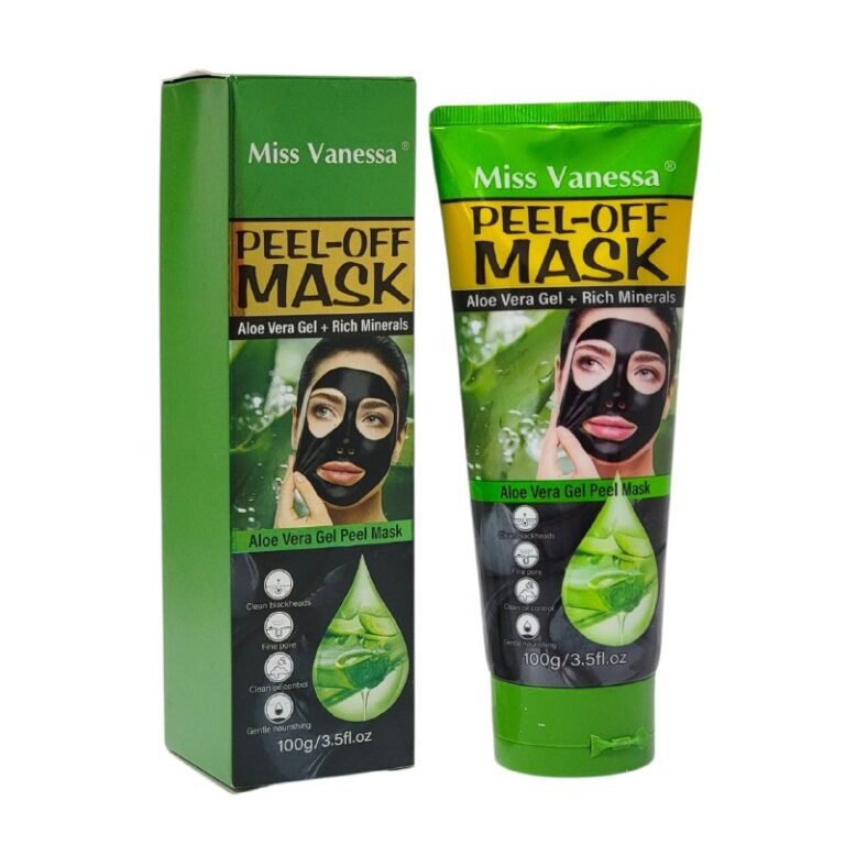 MASCARILLA FACIAL NEGRA CON GEL DE ALOE VERA PARA PUNTOS NEGROS Y CONTROL DE GRASA MISS VANESSA 100G