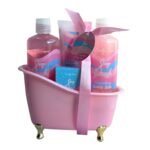 SET DE CUIDADO CORPORAL DE BAÑO, BURBUJAS DE BAÑO 300ML, CREMA CORPORAL 120ML, GEL DE DUCHA 300ML, SAL DE BAÑO 50G BODY SENSE SEXY PINK