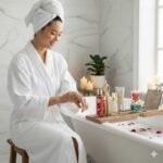 SET DE CUIDADO CORPORAL DE BAÑO DE ACEITE DE JOJOBA Y ARGAN, EXFOLIANTE 120ML, GEL DUCHA 150ML, CREMA MANO 70ML, SPRAY CORPORAL 60ML, VELA AROMATICA, CANASTA Y LIMA PIES BODY...