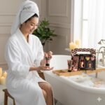 SET DE CUIDADO CORPORAL DE BAÑO DE VAINILLA Y MANDARINA, GEL DE DUCHA 125ML, CREMA CORPORAL 70ML, BOMBAS DE BAÑO 2, CANDELA AROMATICA BODY SENSE