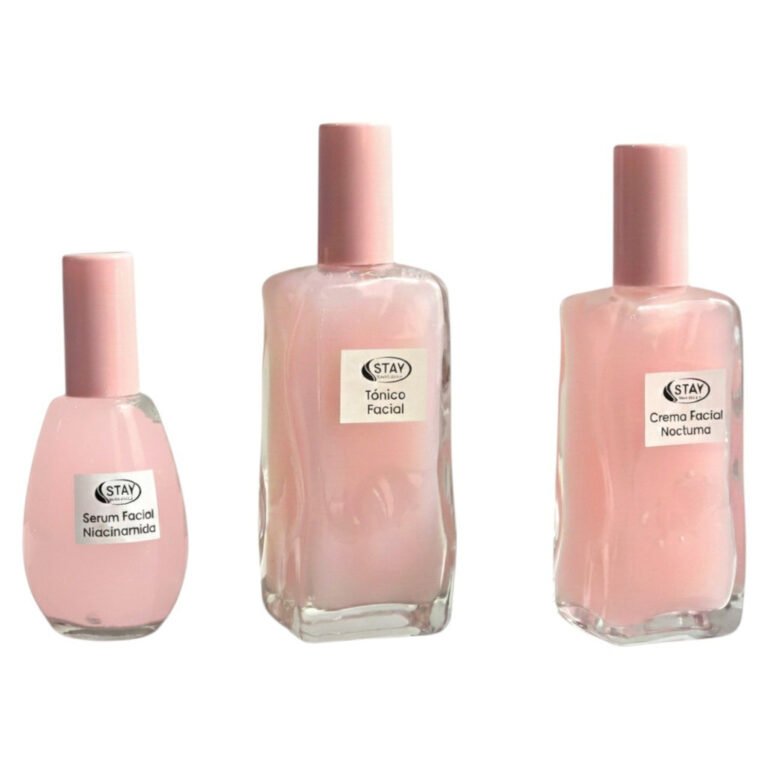 SET DE CUIDADO FACIAL: TÓNICO FACIAL CONT. 150ML SERUM DE NIACINAMIDA: CONT. 70ML CREAM FACIAL NOCTURNA: 120ML STAY BEAUTIFUL