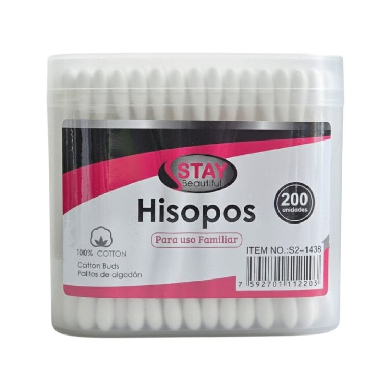 SET DE HISOPOS DE ALGODON PARA USO FAMILIAR STAY BEAUTIFUL 200UND