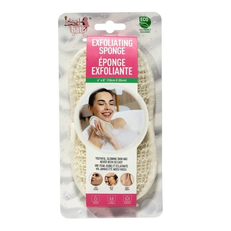 ESPONJA EXFOLIANTE CON FIBRAS VEGETALES DE TEXTURA RUGOSA IDEAL BATH 10X20CM