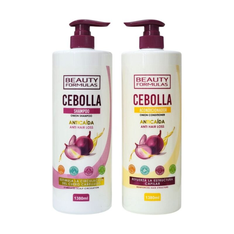 SET DE SHAMPOO Y ACONDICIONADOR CON EXTRACTO DE CEBOLLA MORADA BEAUTY FORMULAS 1380ML X 2PCS