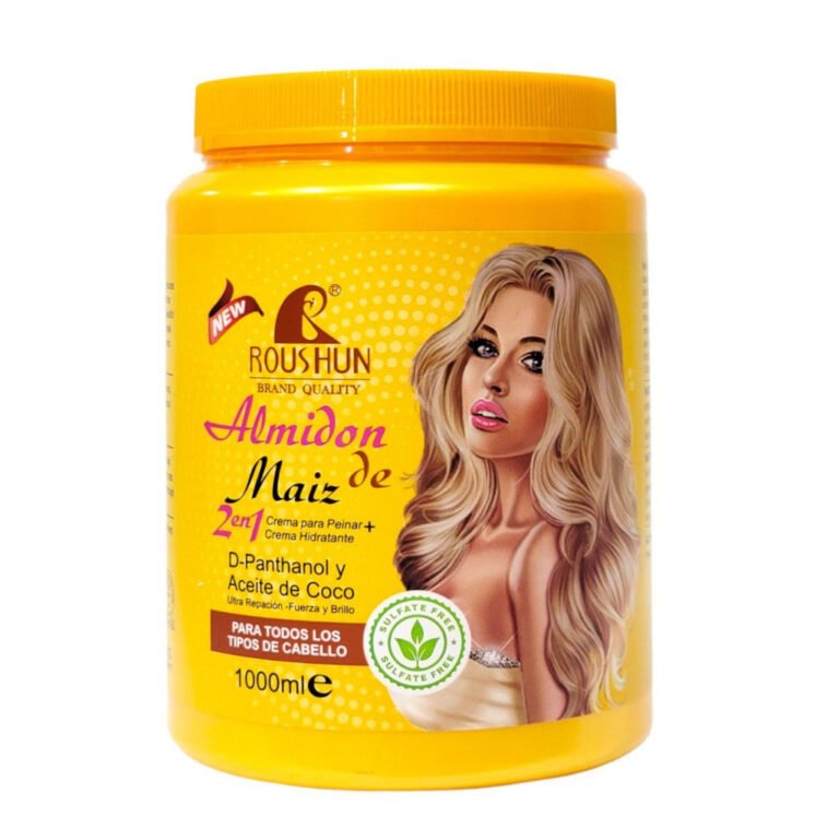 CREMA PARA PEINAR 2 EN 1 HIDRATANTE DE ULTRA REPARACION DE ALMIDON DE MAIZ ROUSHON 1000ML