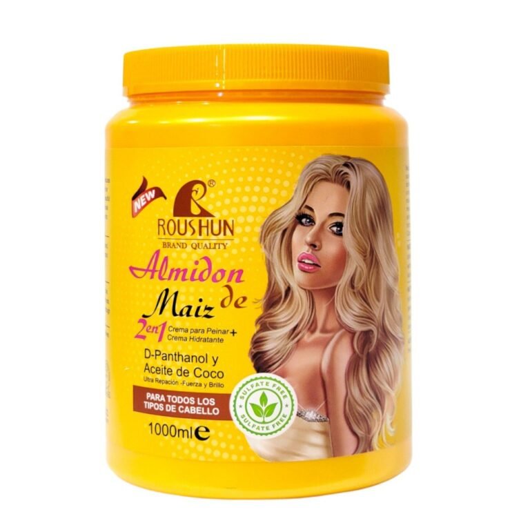 CREMA PARA PEINAR 2 EN 1 HIDRATANTE DE ULTRA REPARACION DE ALMIDON DE MAIZ ROUSHON 1000ML