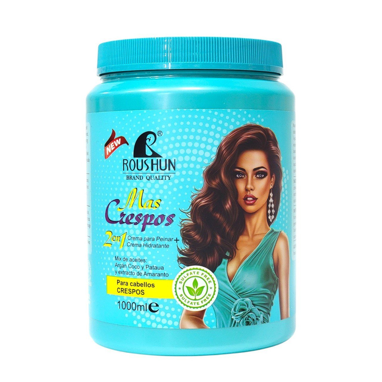 CREMA PARA PEINAR 2 EN 1 HIDRATANTE PARA CABELLOS CRESPOS ROUSHON 1000ML CREMA PARA PEINAR 2 EN 1 HIDRATANTE PARA CABELLOS CRESPOS ROUSHON 1000ML