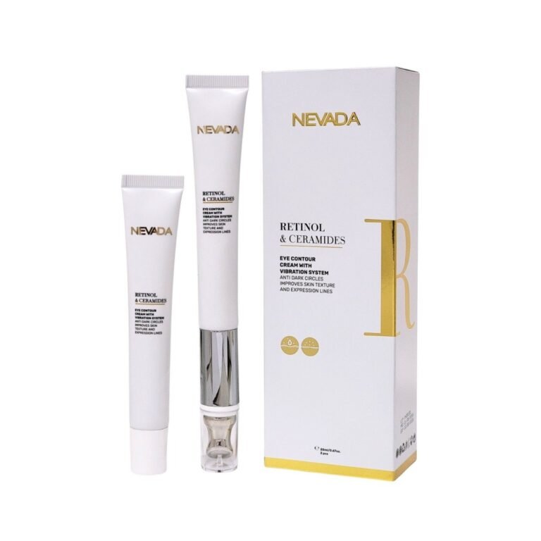 CREMA PARA CONTORNO DE OJOS CON APLICADOR VIBRATORIO CON RETINOL Y CERAMIDAS 2PCS NEVADA 20ML