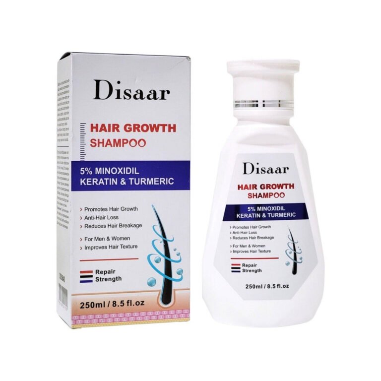 SHAMPOO ESTIMULANTE CON 5% MINOXIDIL QUERATINA Y CURCUMA DISAAR 250ML