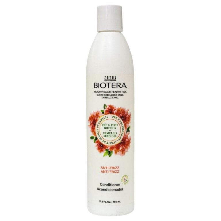 ACONDICIONADOR ANTIFRIZZ SUAVIZANTE Y EQUILIBRANTE CON ACEITE DE SEMILLA DE CAMELIA BIOTERA 450ML