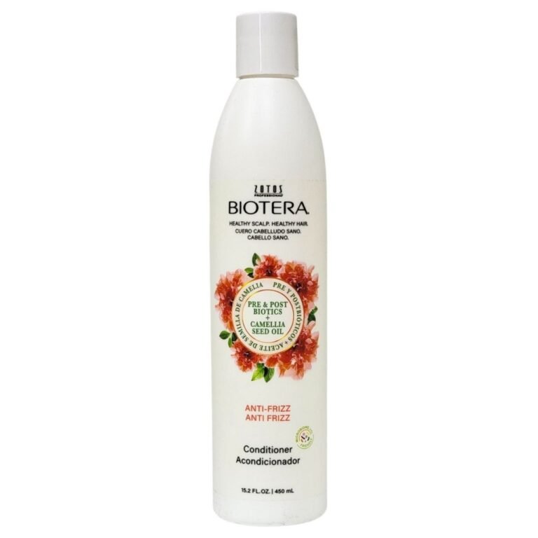 ACONDICIONADOR ANTIFRIZZ SUAVIZANTE Y EQUILIBRANTE CON ACEITE DE SEMILLA DE CAMELIA BIOTERA 450ML
