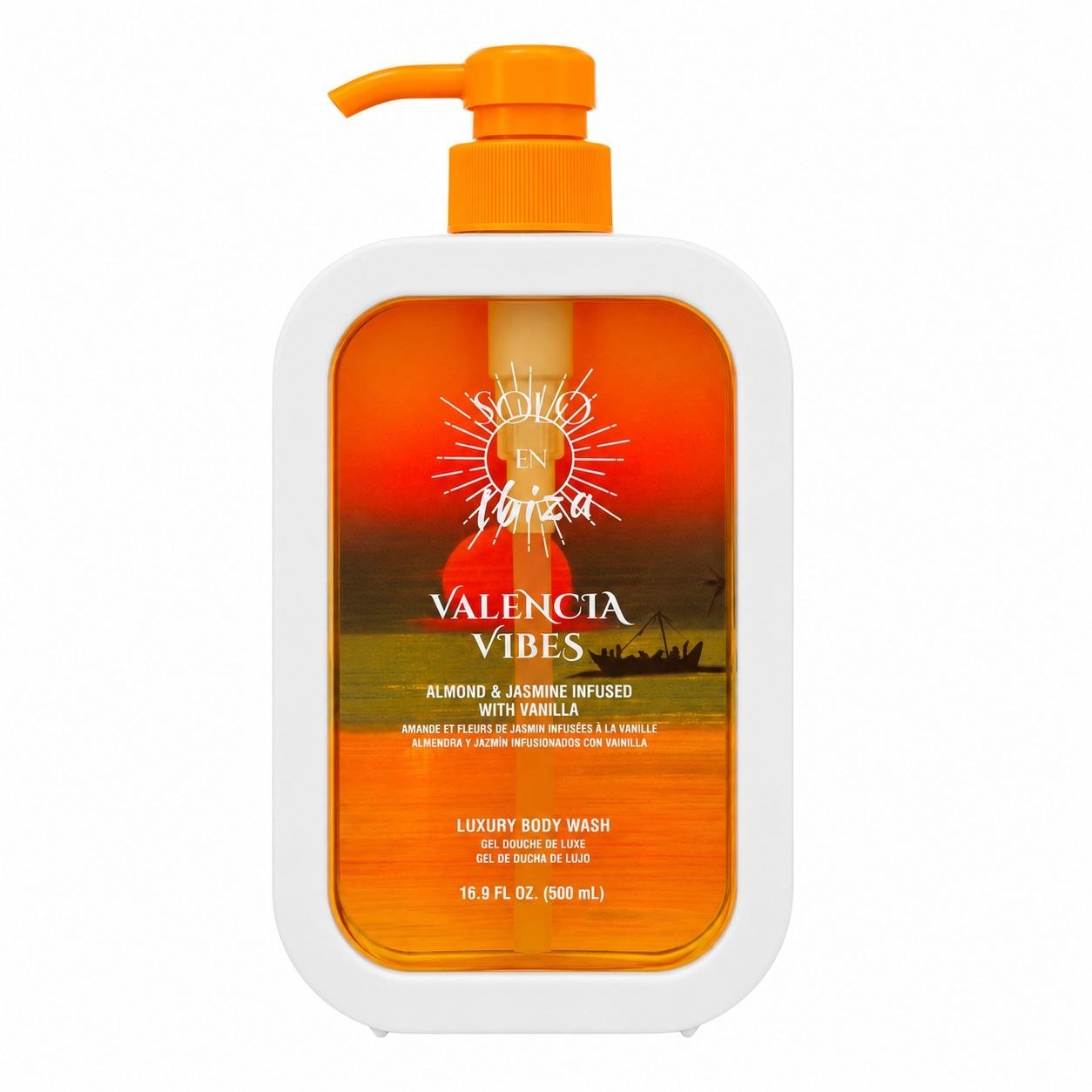 GEL DE DUCHA RELANJANTE E HIDRATANTE DE ALMENDRA JAZMIN Y VAINILLA VALENCIA VIBES SOLO EN IBIZA 500ML GEL DE DUCHA RELANJANTE E HIDRATANTE DE ALMENDRA JAZMIN Y VAINILLA VALENCIA VIBES SOLO EN IBIZA 500ML