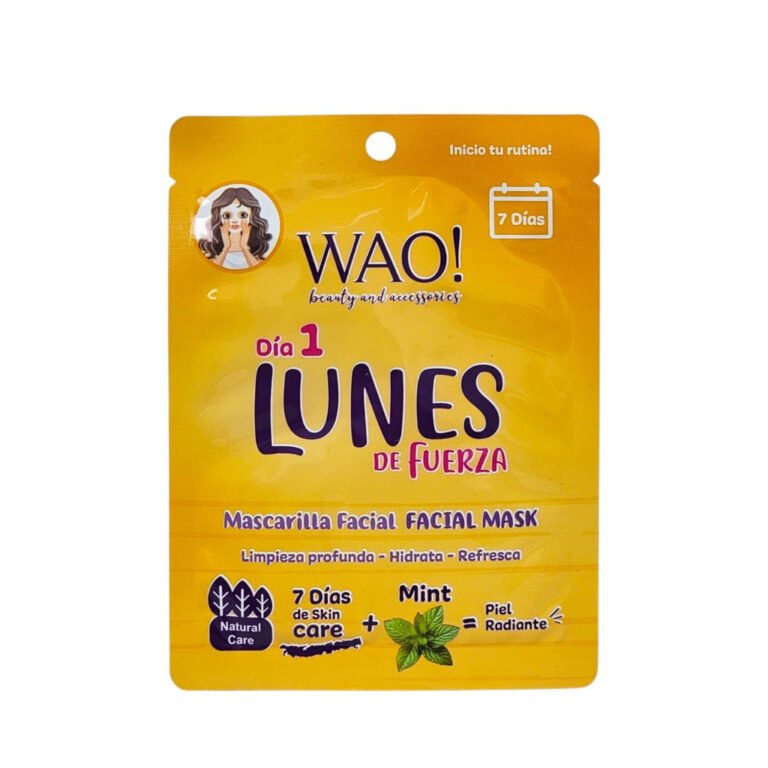 MASCARILLA FACIAL DIA 1 LUNES DE FUERZA DE MENTA Y CONTROL DE SEBO WAO! 25G