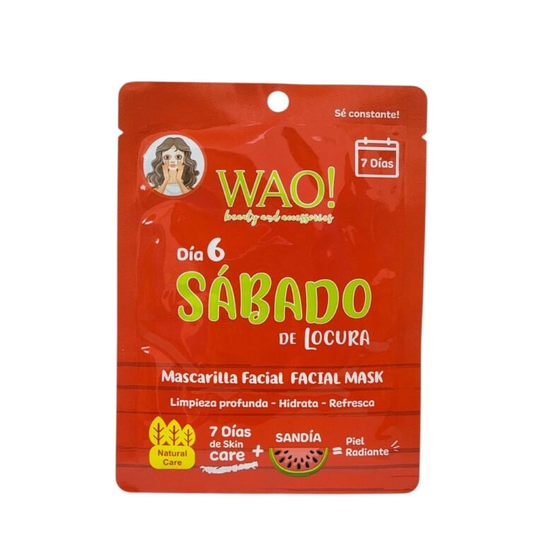 MASCARILLA FACIAL DIA 6 SABADO DE LOCURA CON ESENCIA DE SANDIA WAO! 25G