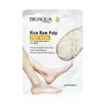 MASCARILLA PARA PIES EXFOLIANTE TIPO CALCETIN DE EXTRACTO DE PULPA DE ARROZ CRUDO SUAVIZANTE BIOAQUA 1 PAR 35ML
