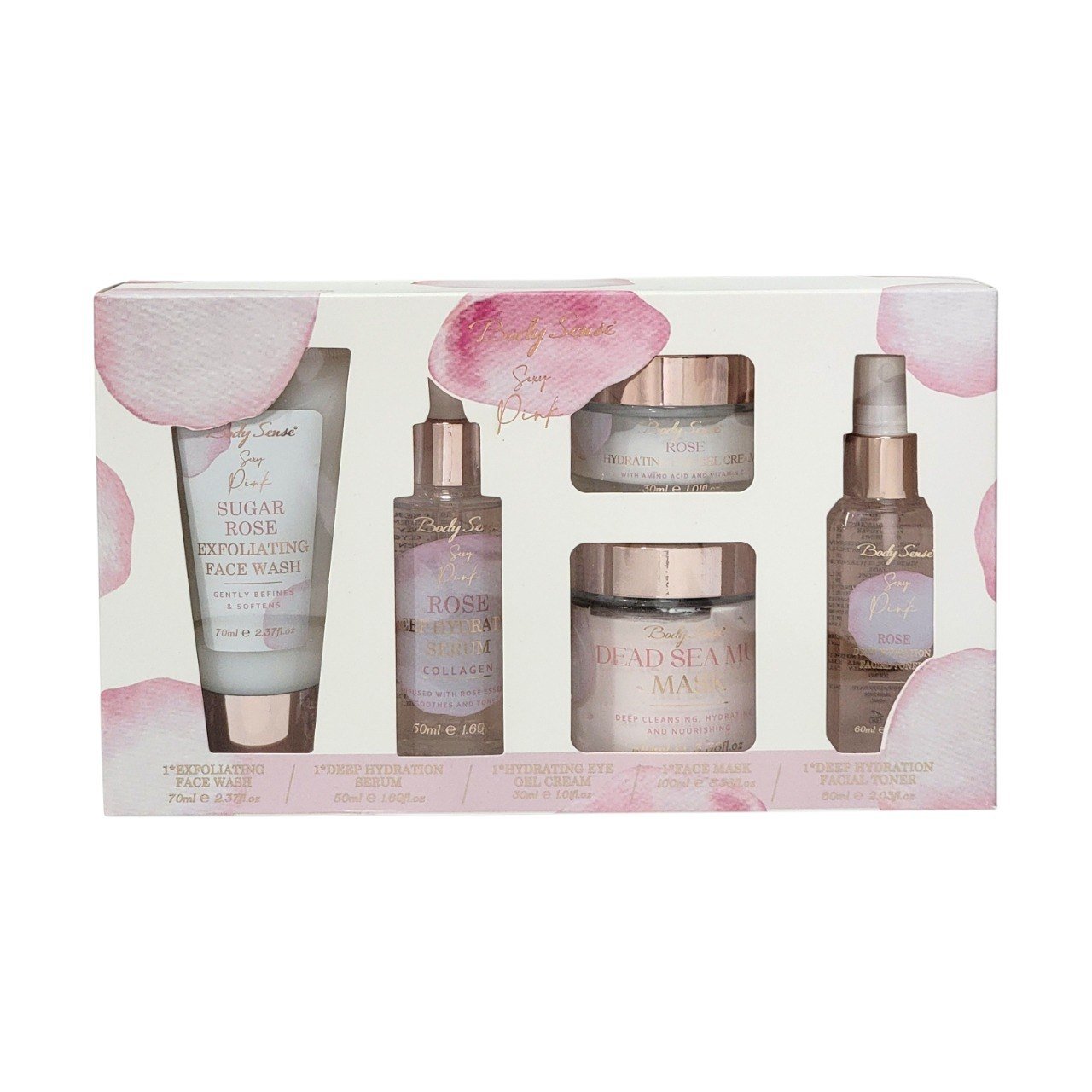 SET DE REGALO DE CUIDADO FACIAL NUTRITIVO DE ROSAS 5PCS BODY SENSE SET DE REGALO DE CUIDADO FACIAL NUTRITIVO DE ROSAS 5PCS BODY SENSE