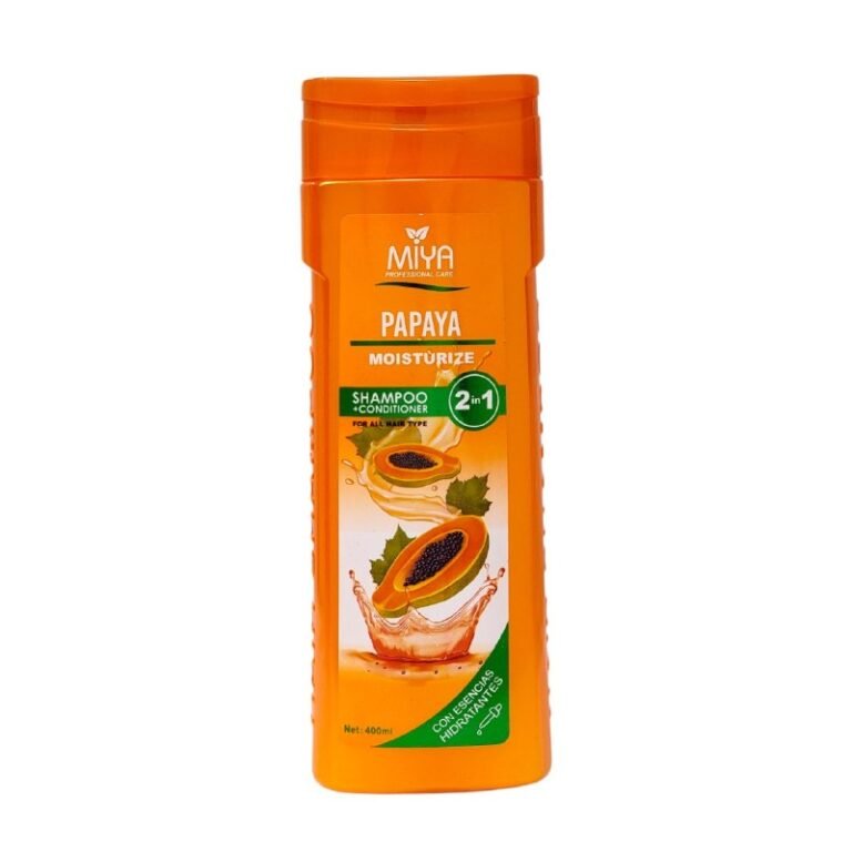 SHAMPOO 2 EN 1 DE LIMPIEZA Y SUAVIZADO HIDRATANTE CON EXTRACTO DE PAPAYA MIYA 400ML