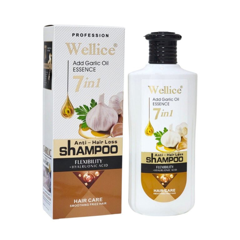 SHAMPOO FORTALECEDOR ANTICAIDA CON ACEITE DE AJO Y ACIDO HIALURONICO WELLICE 400G