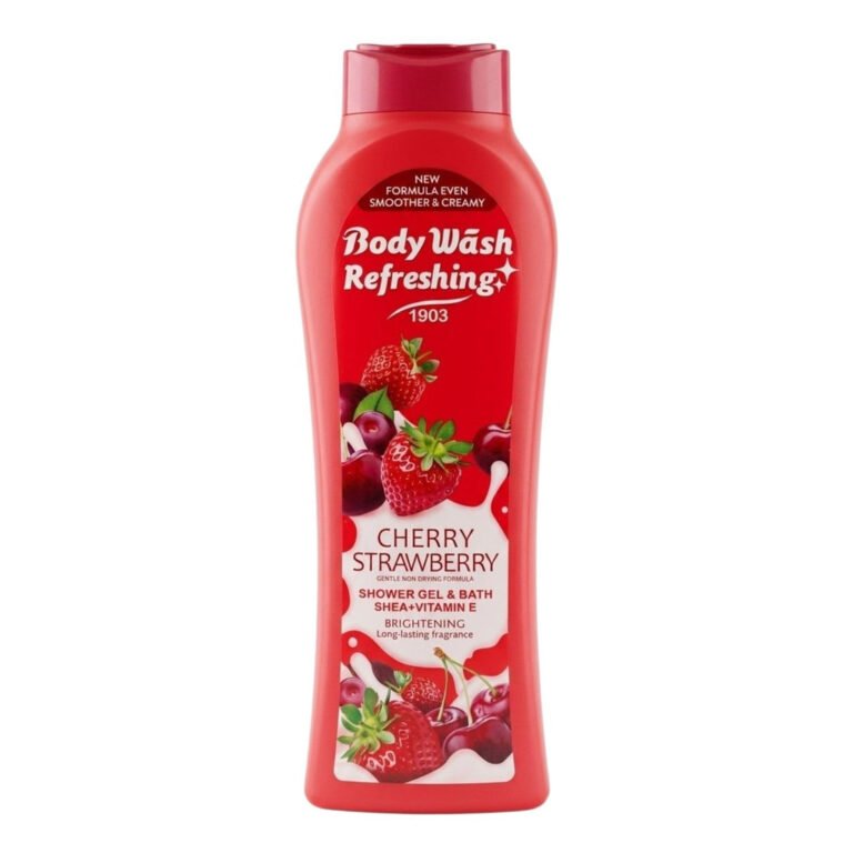 GEL DE DUCHA REFRESCANTE CON AROMA FRUTAL CONCENTRADO EN CEREZAS Y FRESAS 650ML