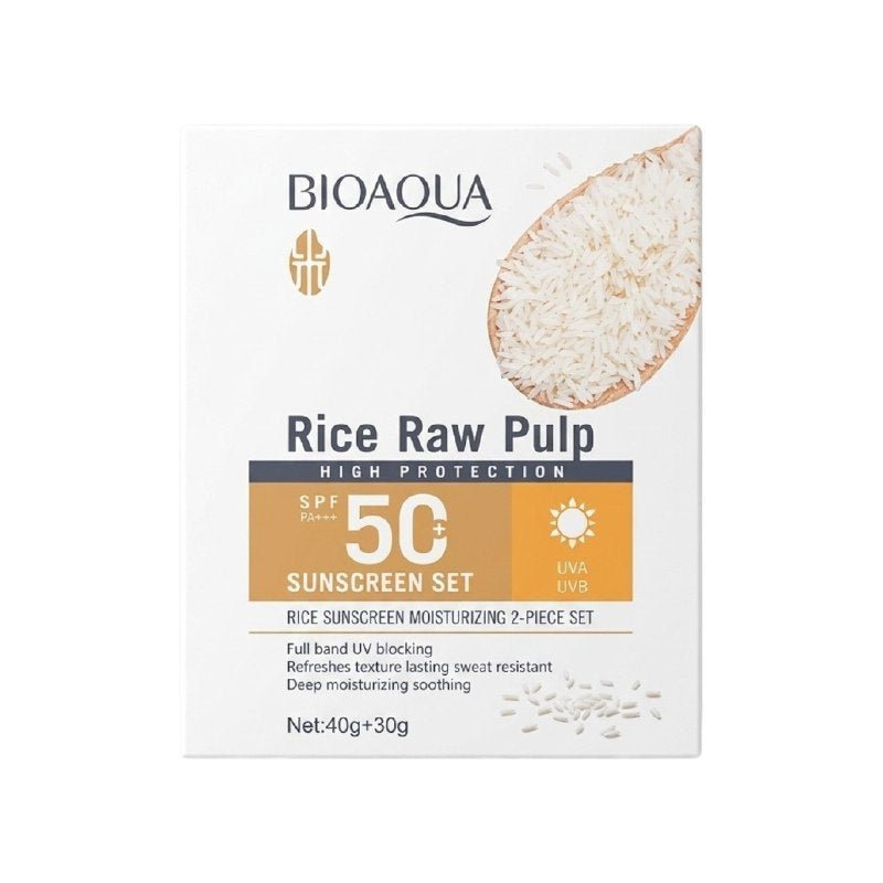 SET DE PROTECCION SOLAR A BASE DE EXTRACTO DE ARROZ SPF50+ 2PCS BIOAQUA SET DE PROTECCION SOLAR A BASE DE EXTRACTO DE ARROZ SPF50+ 2PCS BIOAQUA