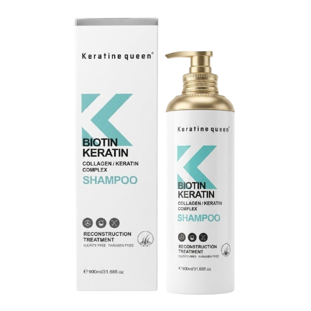 SHAMPOO FORTALECEDOR Y PURIFICANTE CON BIOTINA Y COMPLEJO DE COLAGENO Y QUERATINA KERATINE QUEEN 900ML SHAMPOO FORTALECEDOR Y PURIFICANTE CON BIOTINA Y COMPLEJO DE COLAGENO Y QUERATINA KERATINE QUEEN 900ML