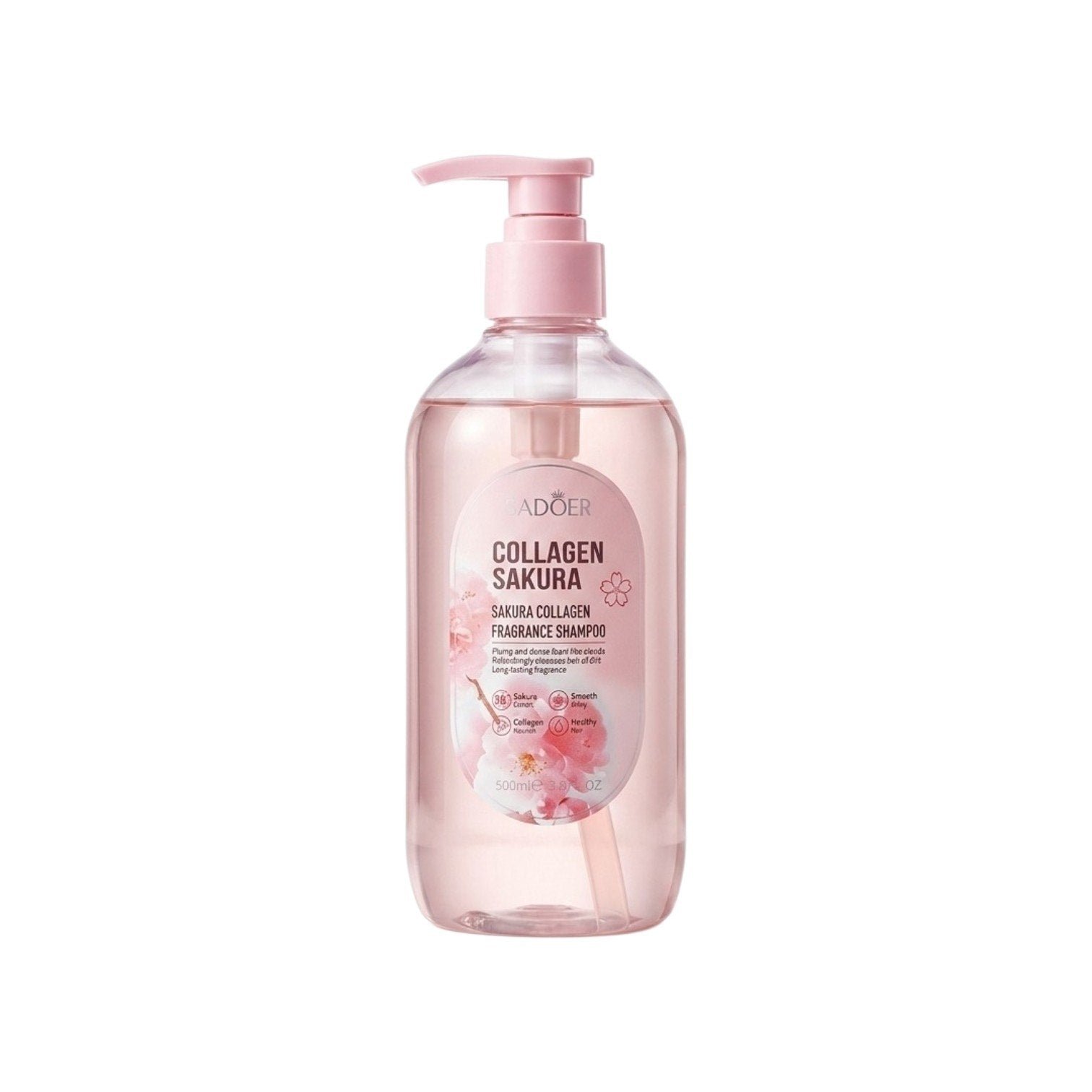 SHAMPOO HIDRATANTE Y FORTALECEDOR AROMATICO DE FLOR DE CEREZO CON COLAGENO SADOER 500ML SHAMPOO HIDRATANTE Y FORTALECEDOR AROMATICO DE FLOR DE CEREZO CON COLAGENO SADOER 500ML