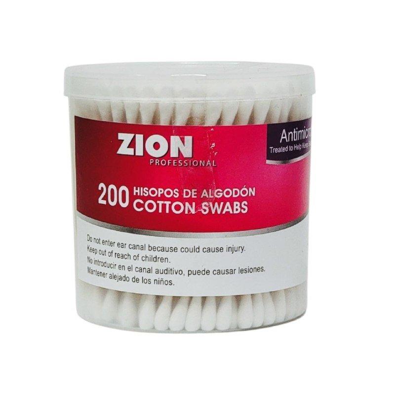 HISOPOS DE ALGODÓN MONTADOS SOBRE PALOS DE MADERA BIODEGRADABLES ZION PROFESSIONAL CONT. 200 HISOPOS DE ALGODÓN MONTADOS SOBRE PALOS DE MADERA BIODEGRADABLES ZION PROFESSIONAL CONT. 200