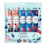 KIT DE CREMAS PARA MANOS CON EXTRACTOS FRUTALES SET DE HIDRATACIÓN PROFUNDA Y ABSORCIÓN RÁPIDA SADOER 5 PIEZAS DE 30 G C/U