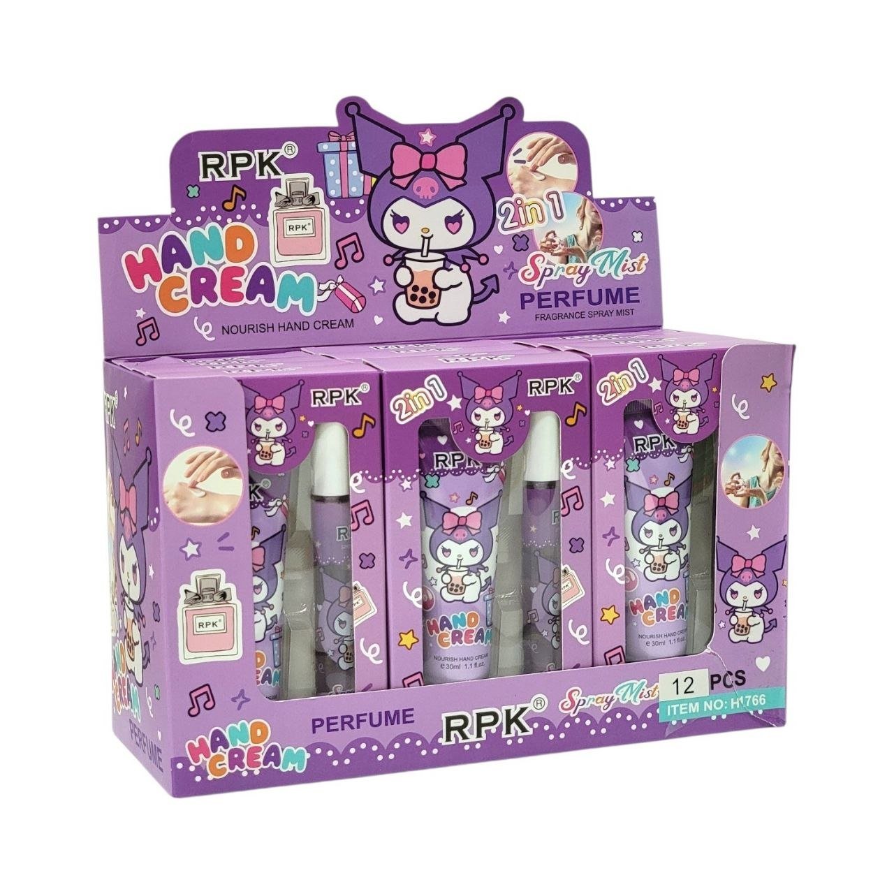 SET DE CREMA PARA MANOS Y PERFUME DEL PERSONAJE KUROMI AROMA DE LARGA DURACION RPK 30ML + 10ML SET DE CREMA PARA MANOS Y PERFUME DEL PERSONAJE KUROMI AROMA DE LARGA DURACION RPK 30ML + 10ML