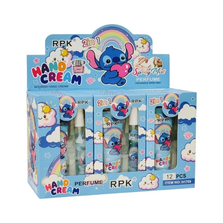 SET DE CREMA PARA MANOS Y PERFUME DEL PERSONAJE STITCH AROMA DE LARGA DURACION RPK 30ML + 10ML