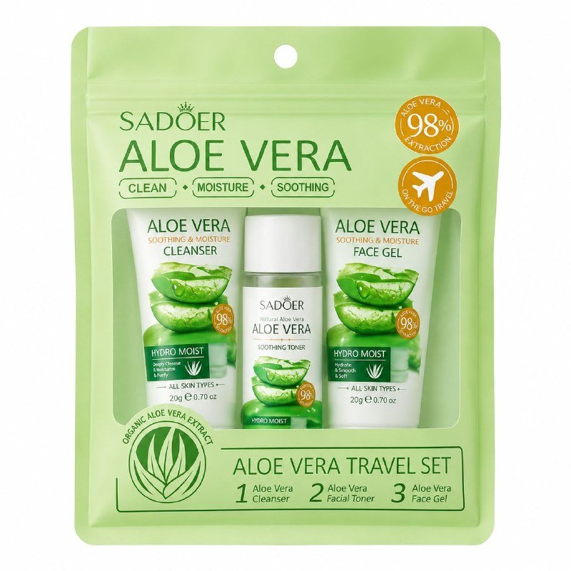 SET ESENCIAL DE LIMPIEZA, TONIFICACIÓN E HIDRATACIÓN REGENERADORA SADOER ALOE VERA FACIAL KIT 3 PIEZAS SET ESENCIAL DE LIMPIEZA, TONIFICACIÓN E HIDRATACIÓN REGENERADORA SADOER ALOE VERA FACIAL KIT 3 PIEZAS