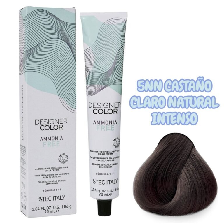 TINTE PERMANENTE CUIDA TU CABELLO Y OFRECE RESULTADOS CON TONO 5NN CASTAÑO CLARO NATURAL INTENSO 1+1 TEC ITALY 90ML