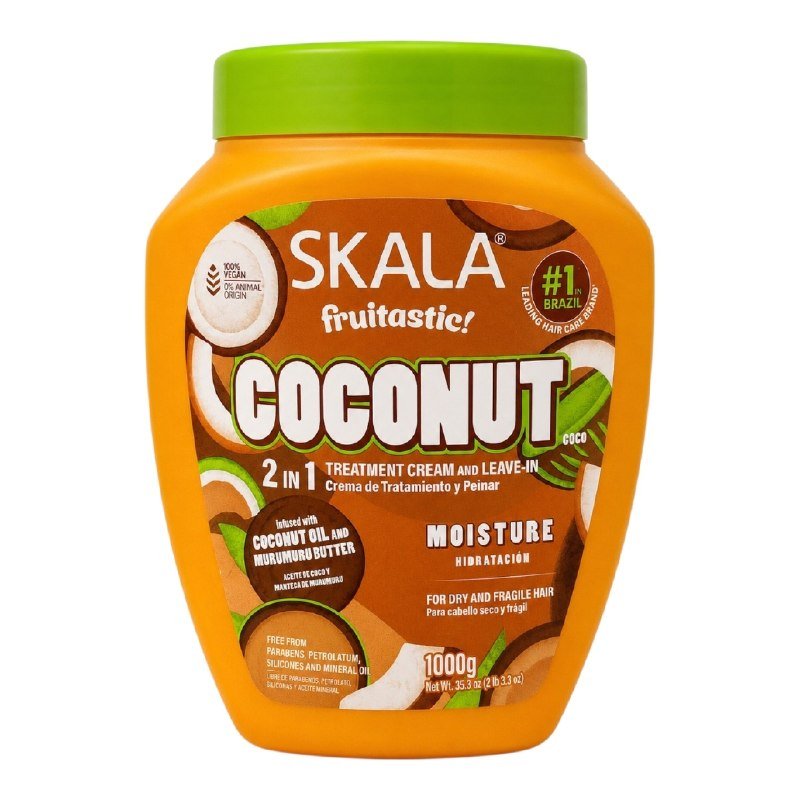 TRATAMIENTO CAPILAR EN CREMA 2 EN 1 DE COCO QUE NUTRE E HIDRATA EL CABELLO SECO Y OPACO SKALA 1000G TRATAMIENTO CAPILAR EN CREMA 2 EN 1 DE COCO QUE NUTRE E HIDRATA EL CABELLO SECO Y OPACO SKALA 1000G
