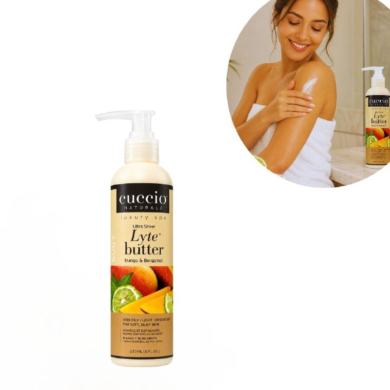 CREMA CORPORAL HIDRATANTE Y ACONDICIONADORA CON AROMA MANGO Y BERGAMOTA CUCCIO 237ML CREMA CORPORAL HIDRATANTE Y ACONDICIONADORA CON AROMA MANGO Y BERGAMOTA CUCCIO 237ML